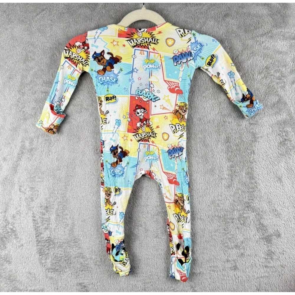 Bellabu Bear Pajamas Baby Boys 3-6 Months Paw Patrol Bamboo One Piece‎ Full Zip